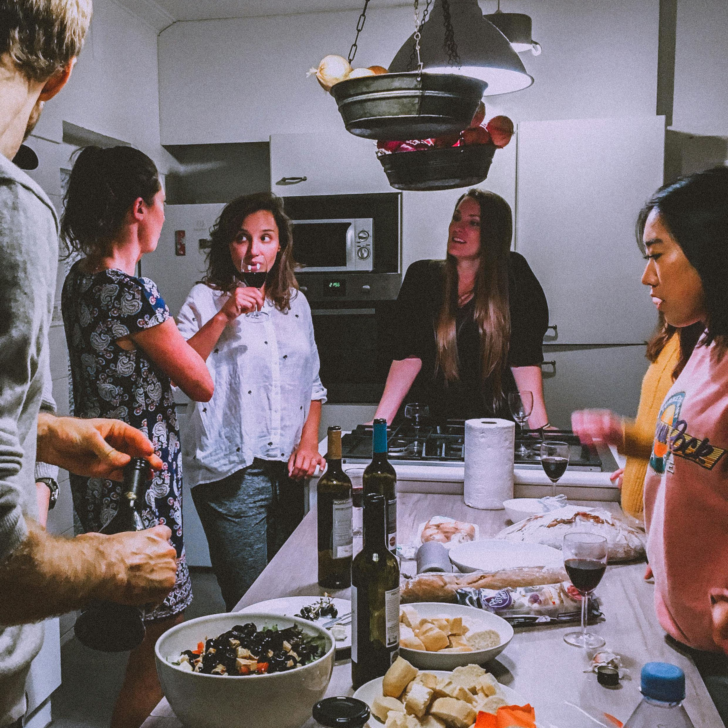 Young adults cooking